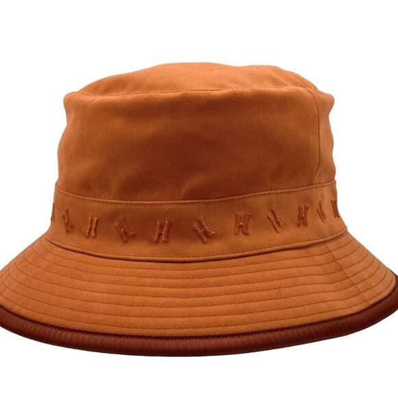 Hermes Orange Bucket Hat embroidered H Logo - Picture 1 of 2